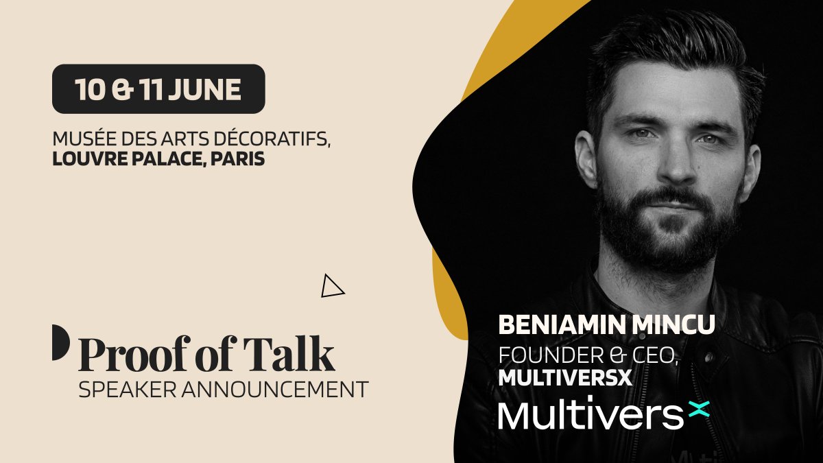 We are excited to announce Beniamin Mincu (@beniaminmincu), Founder & CEO of MultiversX (@MultiversX), as a keynote speaker at Proof of Talk 2024 in Paris!✨ Beniamin is leading MultiversX, a user and dev-friendly Web3 environment for next-generation applications. The platform's…