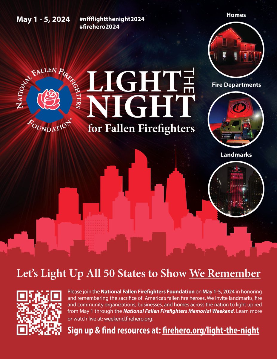 @mtamaryland will be lighting our MARC Riverside Facility RED in honor of Firefighters Memorial Weekend #firehero2024