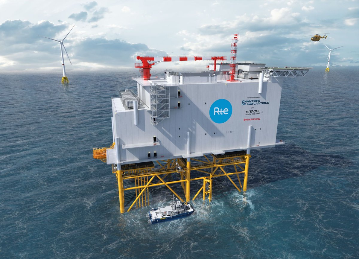 Francia: 4.500M€ para construir las primeras plataformas marinas de corriente continua (HVDC) para los parques eólicos de Normandía y Oléron.