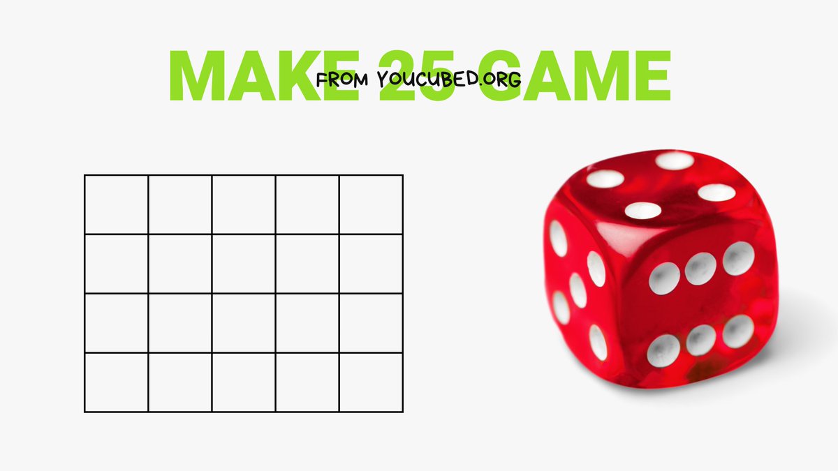I have added the Make 25 board game to my Dice Slides Add-on. 

workspace.google.com/marketplace/ap… 
#gamification #math #mathchat #googleSlides #googleEDU