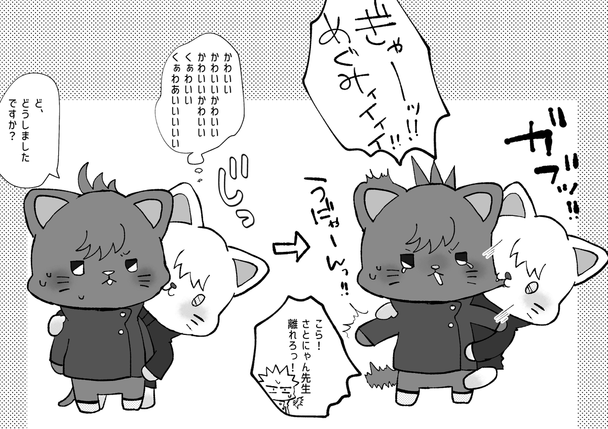 めぐにゃんのかわいさに、たまに自制がきかなくなるさとにゃん先生 