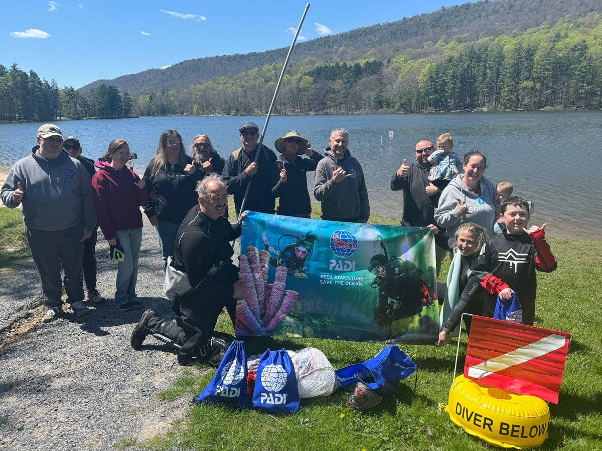 Last week at Cowans Gap State Park volunteers gathered to collect trash and about half of the group consisted of divers who were able to collect trash that sinks to the bottom of the lake! Shoutout to two Commonwealth employees (from DEP and @PABankingDept) who were able to…