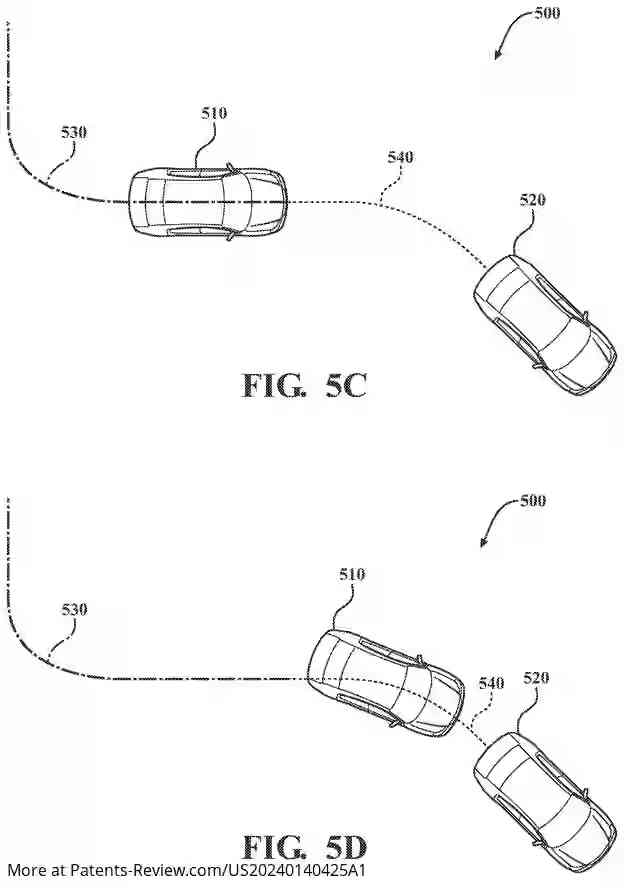 PatentPulse's tweet photo. π #Toyota's new patent application #US20240140425 revolutionizes towing! It introduces a system for hitchless towing, guiding a following vehicle to align & follow a lead vehicle seamlessly without physical links. #Innovation #AutonomousDriving #ToyotaTech #FutureOfTransport https://t.co/xuwQo7qQ6T