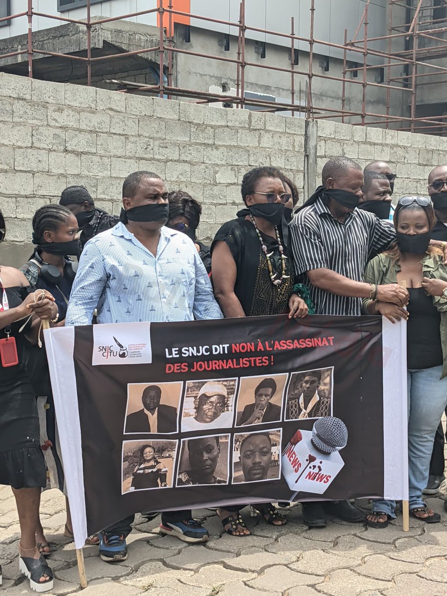 radio_balafon's tweet photo. 📸 𝗔𝗥𝗥𝗘̂𝗧 𝗦𝗨𝗥 𝗜𝗠𝗔𝗚𝗘 - 31e Journée Mondiale de la Liberté de la #Presse : le #SNJC “Syndicat National des Journalistes du Cameroun”dit #NON à l'assassinat des journalistes et invite à soutenir la liberté de la presse à #Gaza.
#BalafonMedia https://t.co/cuZlvABfur