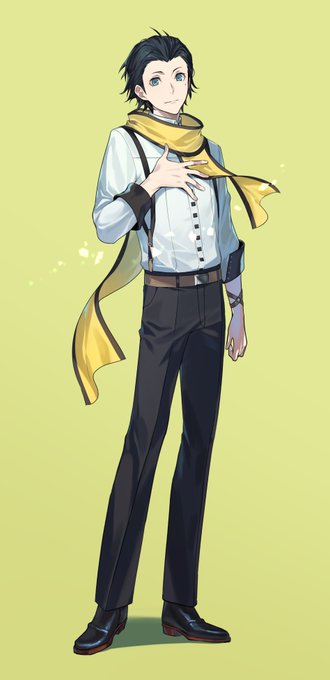 「standing yellow scarf」 illustration images(Latest)