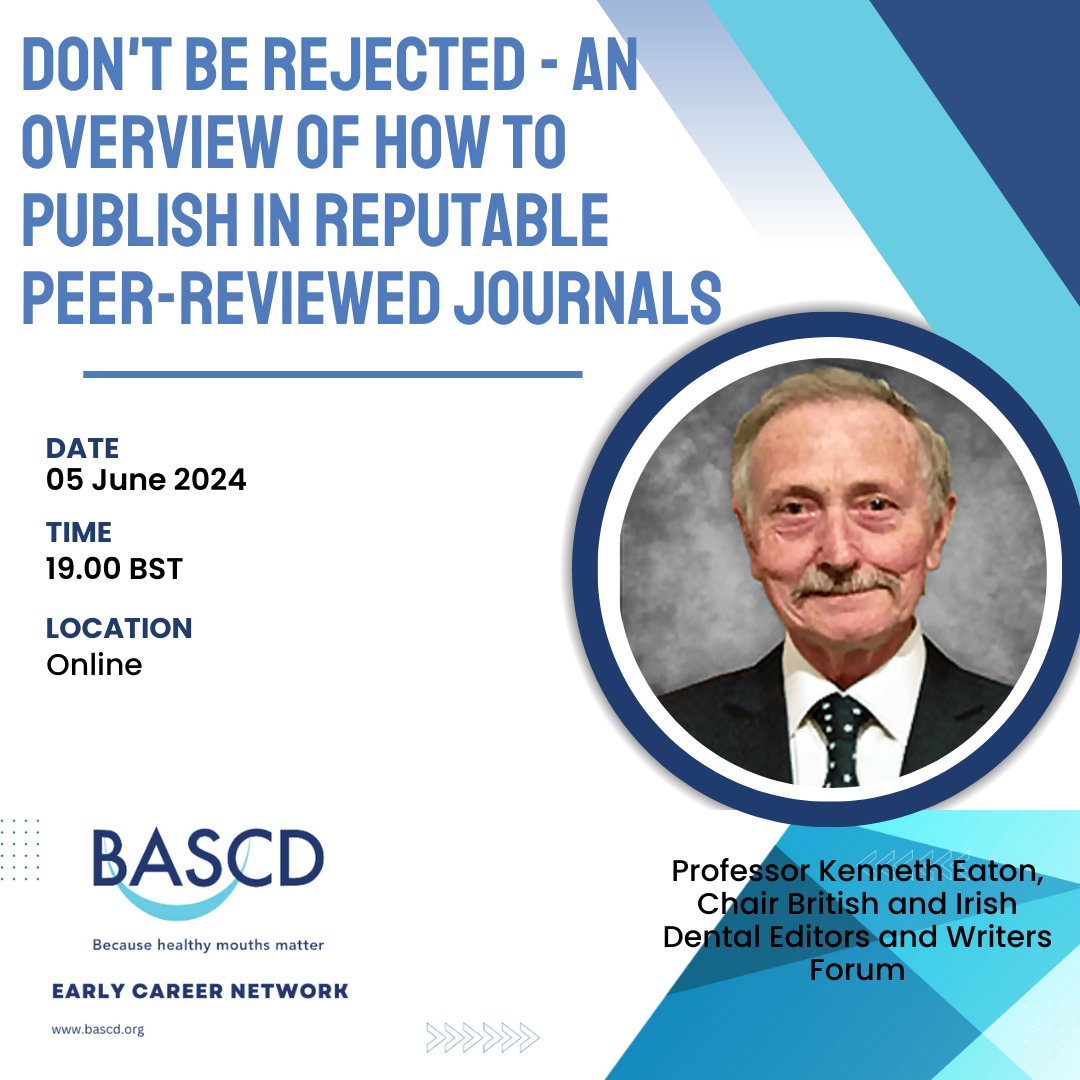 The BASCD Early Career Network invites you to an exclusive webinar. From draft to published – Learn how with Prof Eaton on June 5. eventbrite.com/e/dont-be-reje… #PeerReviewedSuccess