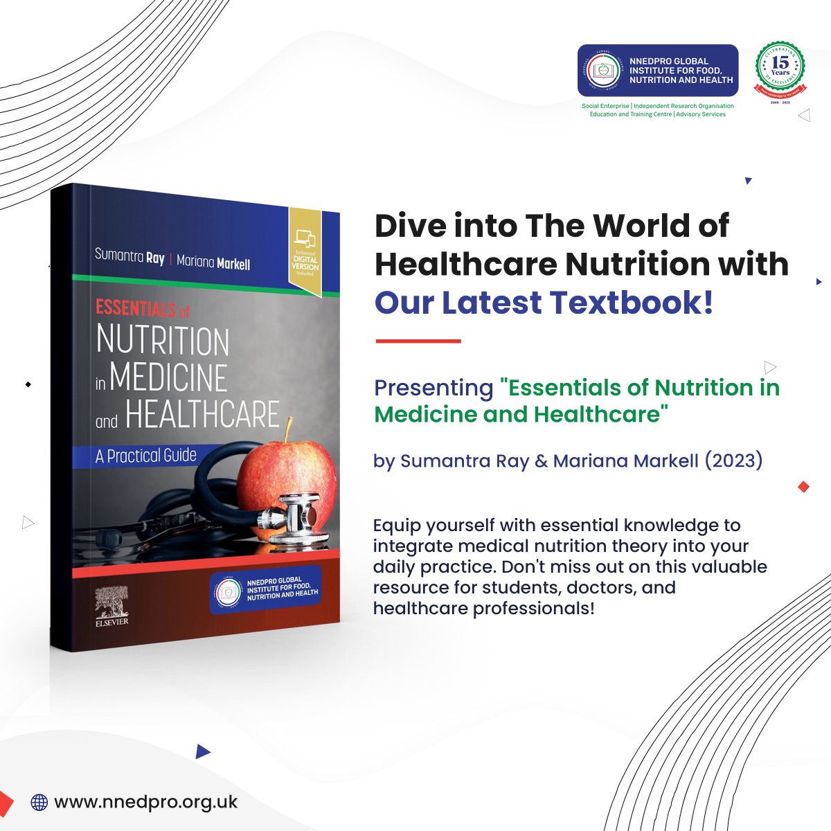 Exciting News! 🎉 We are thrilled to announce the much-anticipated launch of the Elsevier textbook: 'Essentials of Nutrition in Medicine and Healthcare' by Sumantra Ray and Mariana Markell! 🌟🔗 Order your copy now: bit.ly/3tvhr3h