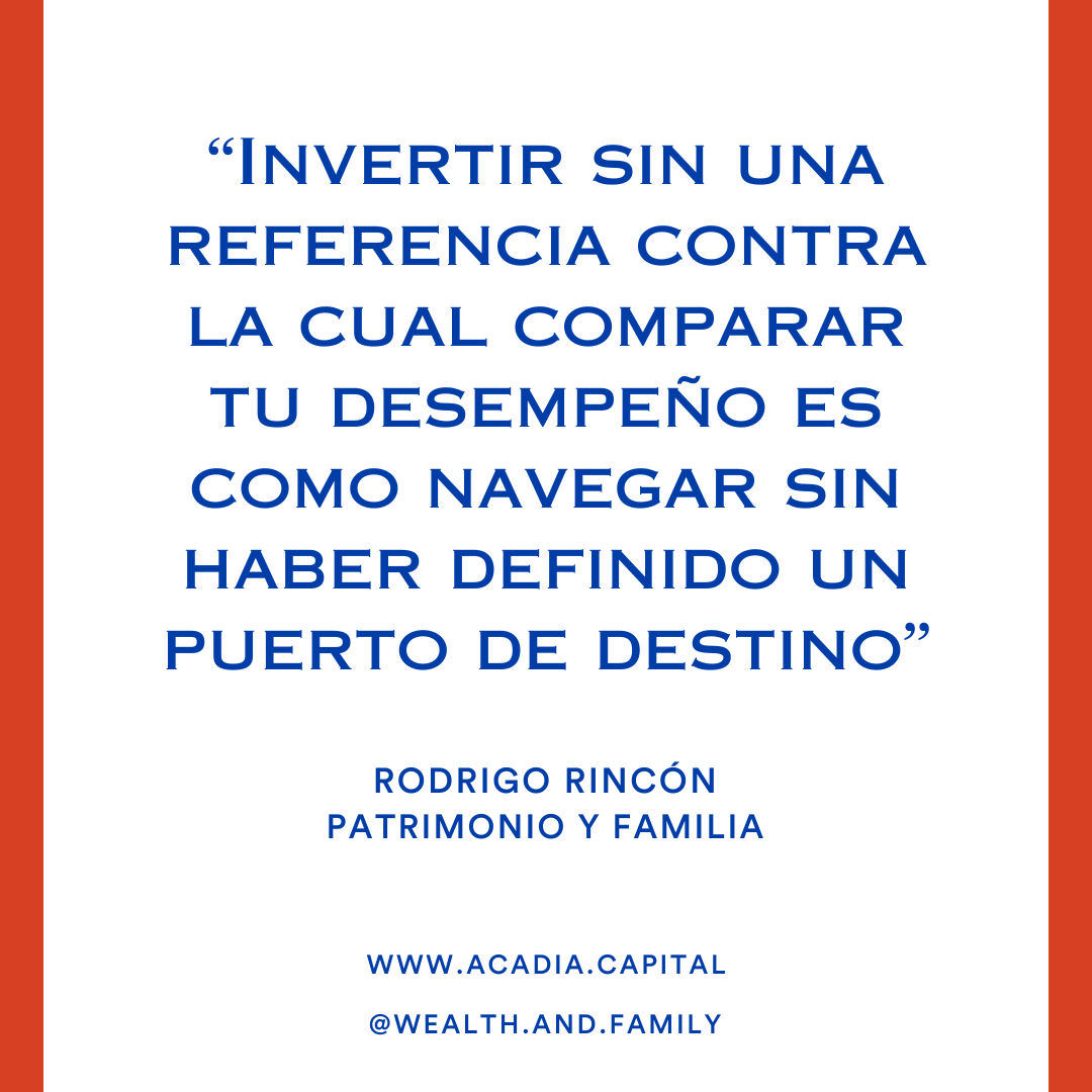 Weekend quote: Investing without a reference against which to compare your performance is like sailing without having defined a destination port.

#quote #patrimonioyfamilia #wealth #familyoffice #oficinadefamilia #profiteditorial #familiaempresaria #inversion #patrimonio #legado