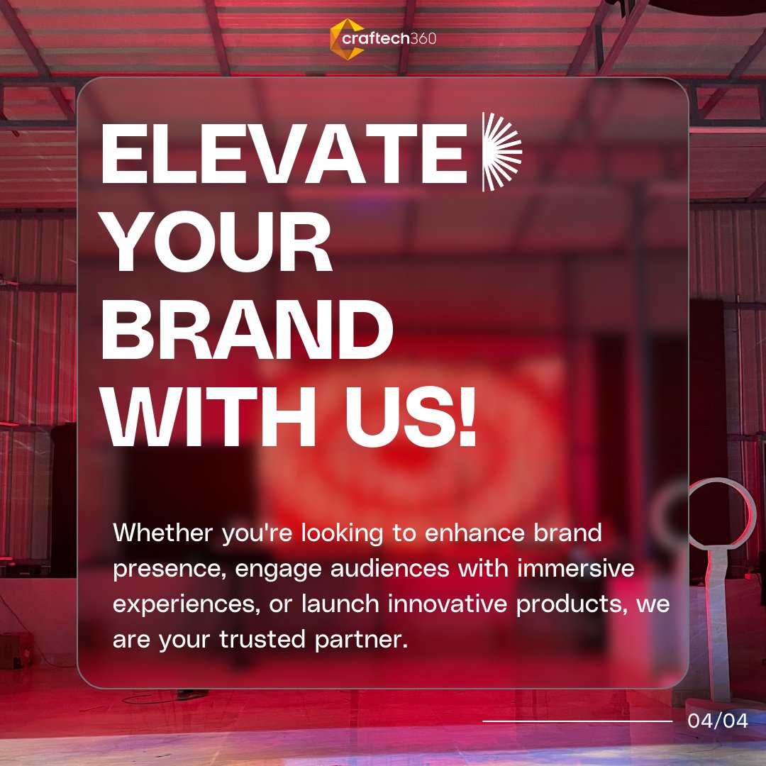 Experience the magic of New Innovations with us and let’s create unforgettable experiences together. 🙌🏻
Reach out to us to know more! ✨

#martech #experientialmarketing #ai #eventindustry #eventtech #craftech360 #Karnataka