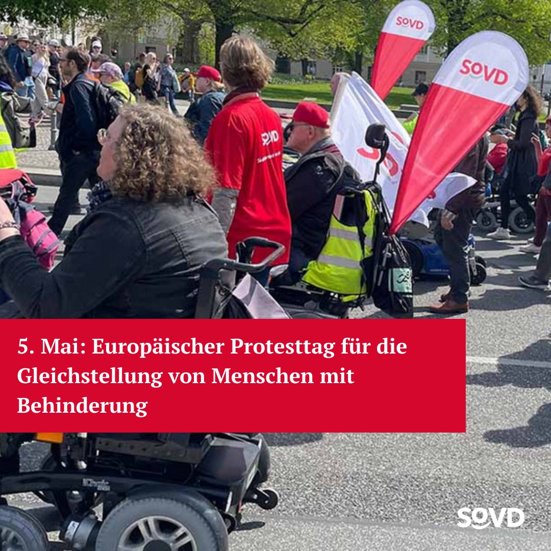 📢 Aufruf zur Teilnahme an Demonstration und Kundgebung zum Europäischen Protesttag zur Gleichstellung von Menschen mit Behinderung! 🚩

📅 Wann? Sonntag, 5. Mai 🕛 Beginn ist um 12 Uhr am Bebelplatz, Berlin und führt zum Roten Rathaus, wo um 13 Uhr eine zentrale Kundgebung…