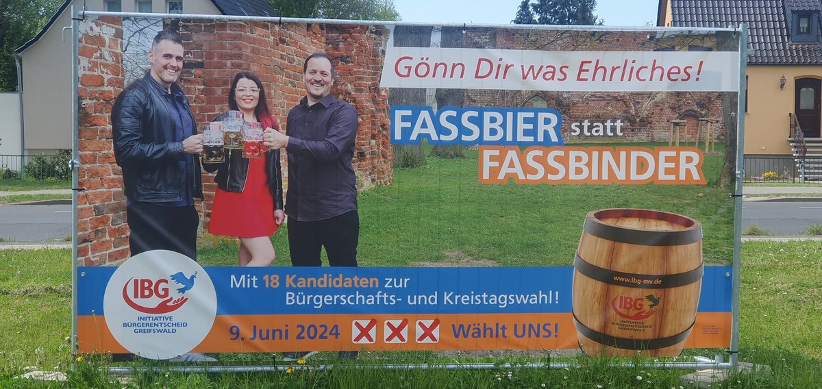 🇪🇺#Europawahl ☝️in Greifswald.🍺
'Fassbier statt Fassbinder - Gönn Dir was Ehrliches!'
🤣
@patchcritics