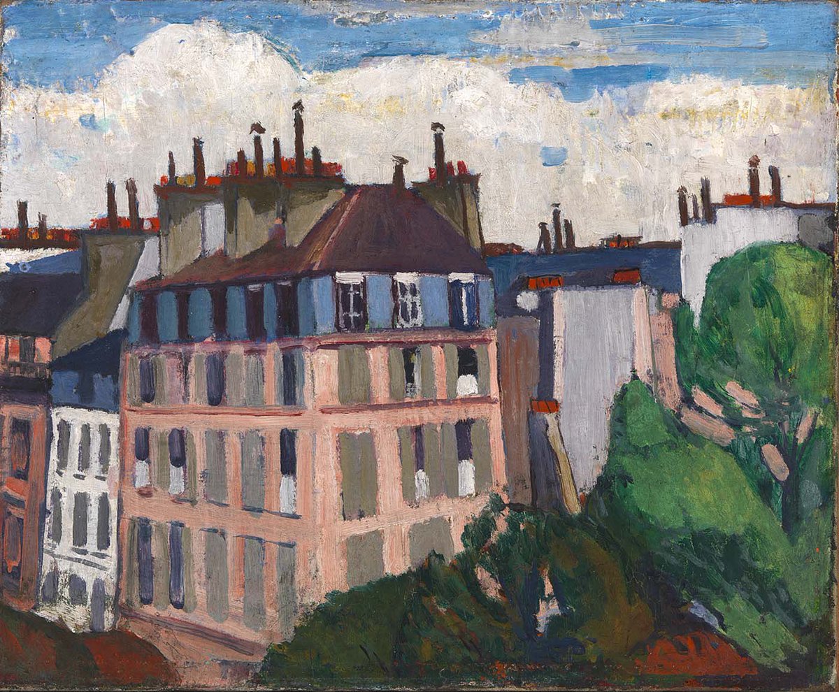 Rooftops, Paris by Henry Lyman Saÿen in 1912 at Smithsonian American Art Museum 🇺🇸 #Paris #Parisjetaime #visitparisregion #ExploreFrance #France #cityscape #rooftops #henrylymansayen