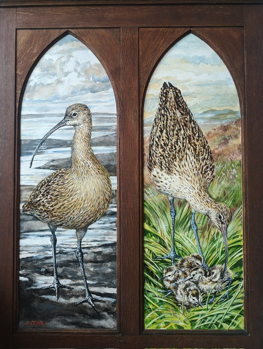 Only two days left to bid! My Curlew Altarpiece at auction, in support of @CurlewAction @curlewcalls efforts to protect them app.galabid.com/wcd2024/items