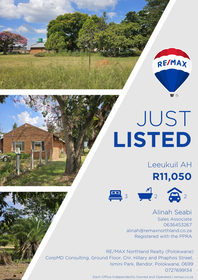remax.co.za/property/to-re…
#DreamHome #NewListing #OpenHouse #InvestmentProperty #LuxuryRealEstate #FirstTimeHomeBuyer #HomeSweetHome #RealtorLife #HouseGoals #HomeOwnership