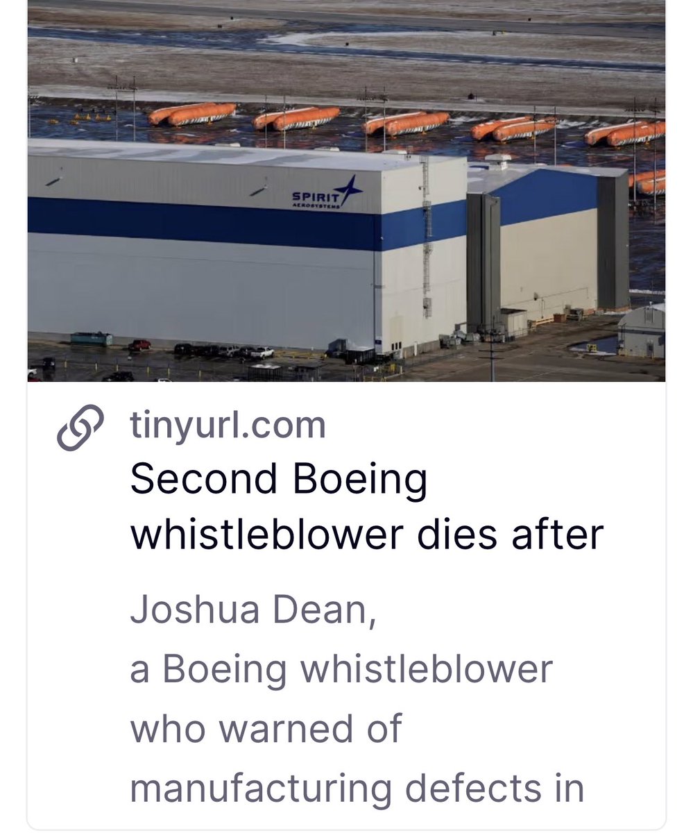 Is Hillary Clinton on the board for Boeing? Geesh, hard to believe that 2 whistleblowers have now died and it’s just a coincidence.