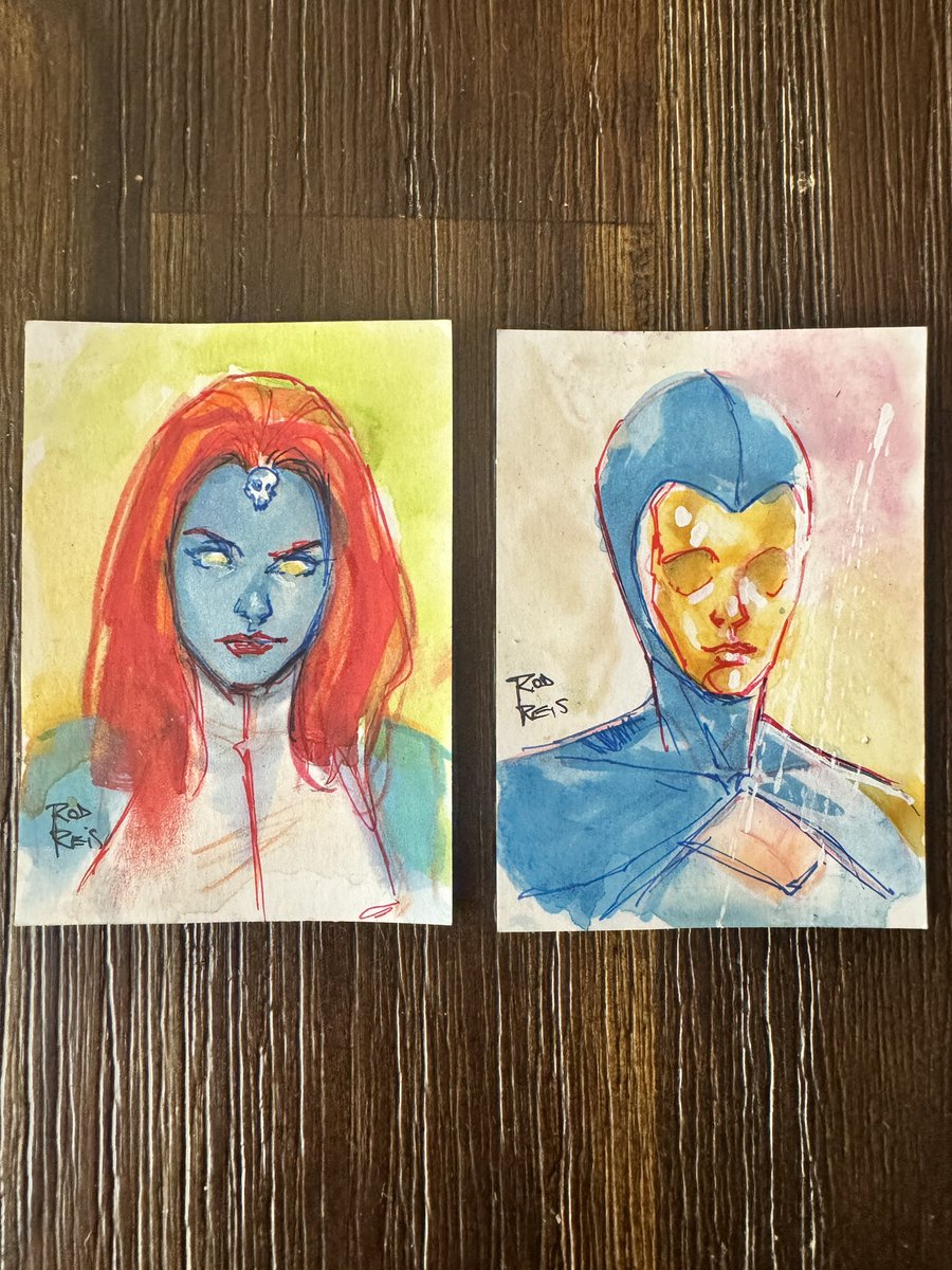 Picked up these beautiful original pieces by @RodReis at C2E2. I love the murder mommies and wanted to celebrate their love. I’ll frame them together soon 😍 @Marvel #xmen
