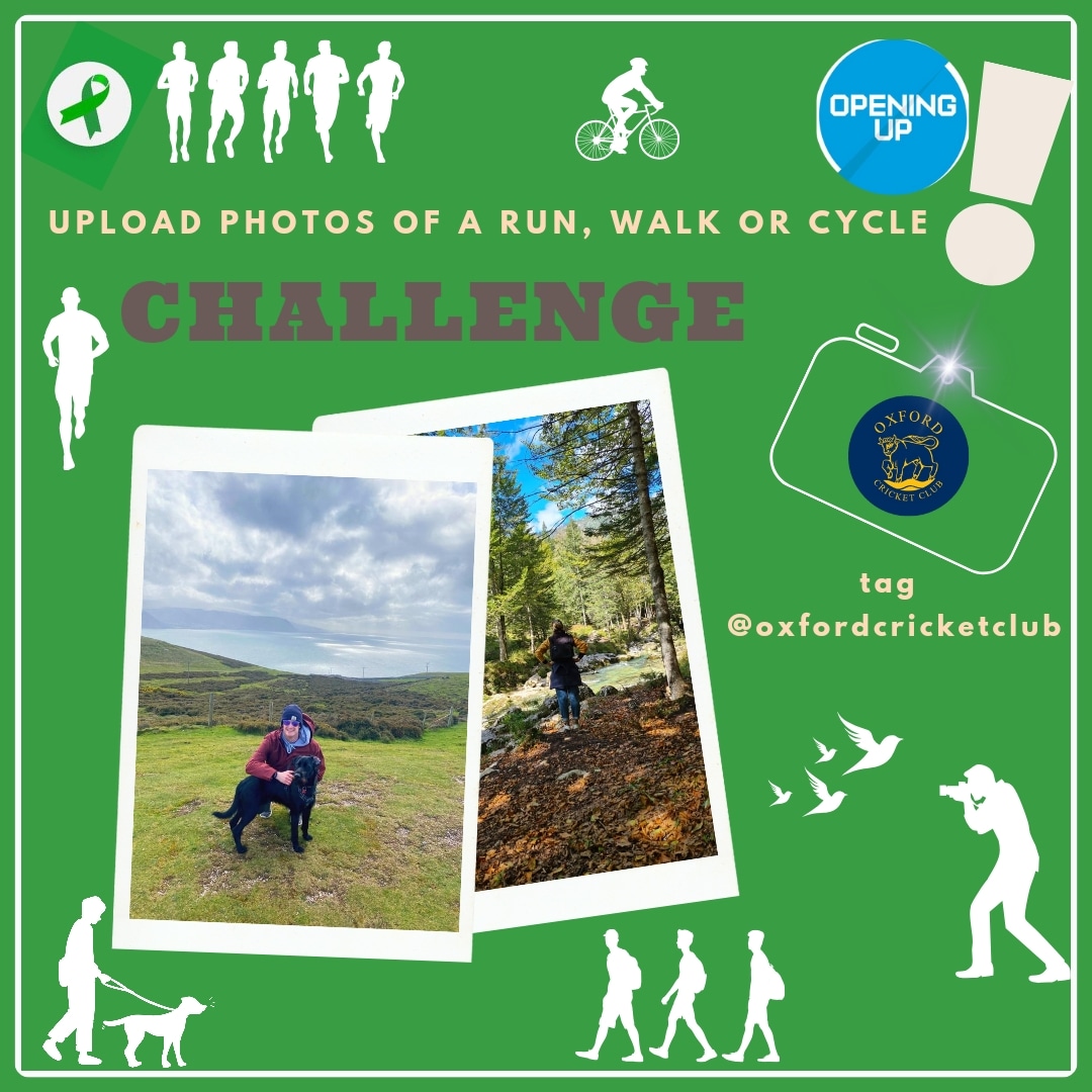 Let's get MOVING!

The first challenge is here and no better time than a long weekend to get invovled. 

Take a picture whilst you are out  on a walk, run, cycle or any physical activity and tag us.

#bethedifference #getmoving #BreakTheStigma #cricketis4everyone #photographers