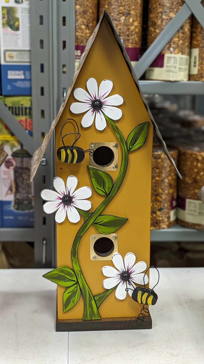 'Good morning from the land of birdhouses! ￼￼ The sun is up, the birds are chirping, and our little feathered friends are enjoying their cozy homes. Wishing everyone a day as bright and cheerful as our feathered residents! #Birdhouses #GoodMorning #Nature'