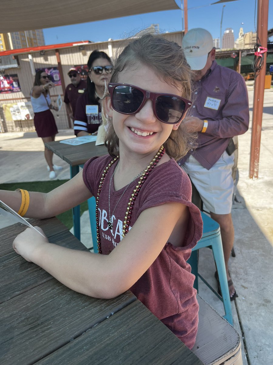 Happy 11th Birthday to my sweet Victoria. Her love for @TxStateBobcats is energetic. She can’t wait for football season to start. She still has @txst as number for her college after high school which is 7 years away.