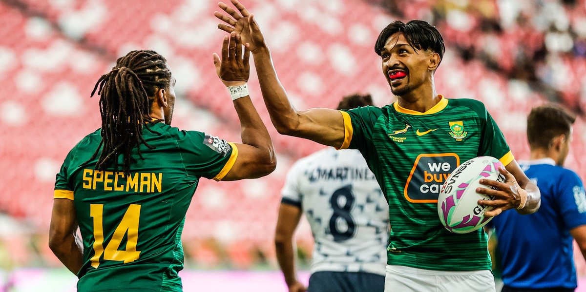 The #Blitzboks showed some real defensive resolve to finish day one in Singapore unbeaten - more here: tinyurl.com/48s352dn 💪 #PoweredByUnity #HSBCSVNS