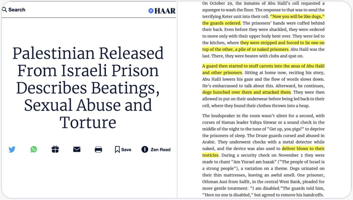 The leading Israeli newspaper Ha'aretz reported this over 5 days ago. Have you heard mention of it in any American media? [Notice the extreme similarity of these torture methods to those used by the US military at the Abu Ghraib torture prison in Iraq]