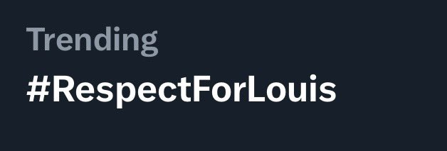 On a more serious note. #RespectForLouis is also trending after last night's events during Louis's barricade run. Please remember what a privilege it is to have Louis do this run. Never take it for granted and please always be respectful if he gets close to you!