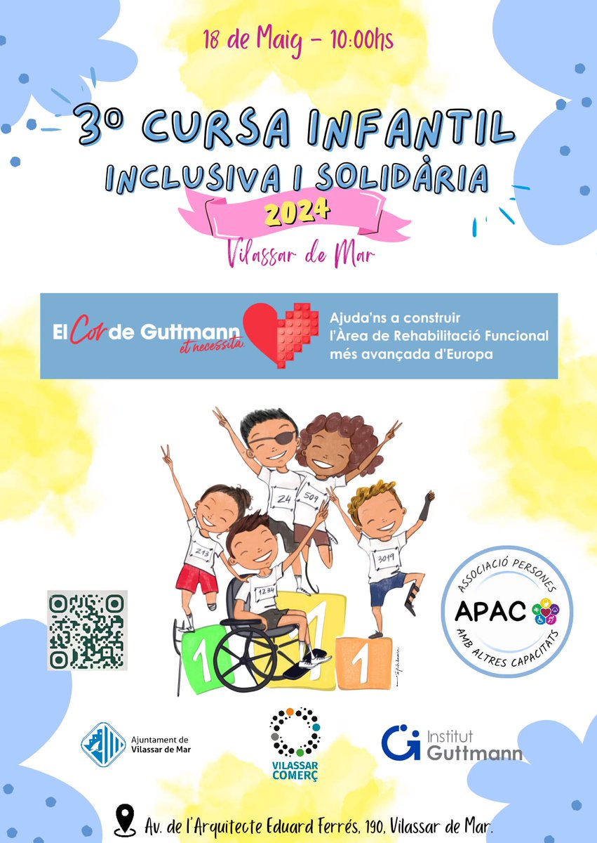 📢Ja queda menys pel gran dia!  ja us heu apuntat✏️? Cursa infantil inclusiva i solidària a favor del projecte "El cor de <a href="/IGuttmann/">INSTITUT GUTTMANN</a>