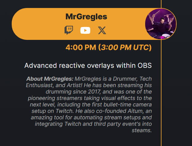 I will be live in an 1.5hrs for my section of the Stream Pro Raid train! An amazing group of OBS pros are showcasing how they create the magic for their streams! Organised by the amazing @FiniteSingulrty it is not to be missed! Check out when everyone is live here:…