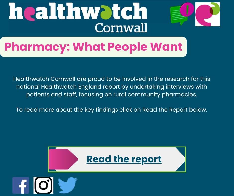 Healthwatch Cornwall are proud to have been involved in this national report focusing on community pharmacies