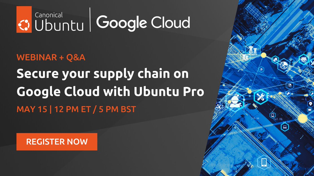 Our partnership with Google is based on the belief that infrastructure can be versatile without compromising security. Join us on May 15 to learn how to securely use enterprise #opensource tools with Ubuntu Pro on Google Cloud. ubuntu.com/engage/secure-… #UbuntuPro #Security