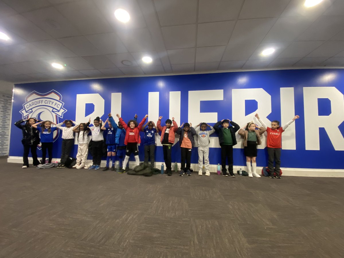 We've had the most amazing morning at @CardiffCityFC Stadium! Thank you for having us @CCFC_Foundation The children are very excited to cheer on @RhiRhioakley and the rest of @CardiffCityFCW this Sunday! ⚽️💙
