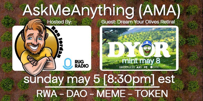 TheStarsPodcast's tweet image. #SponsoredContent 

I’ve been doing a lot of homework for this one.  

TL:DR 🫒trees RWA (real world assets) - Base Chain - NAP Protocol - $DYOR - DAO - CARTOON

I’m alway weary of paid work in this space. Especially with a project I have not been able to 👀 see their website…