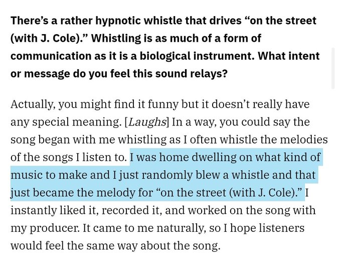 Hobi: 'I was home dwelling on what kind of music to make and I randomly blew a whistle and that just became the melody for ON THE STREET '