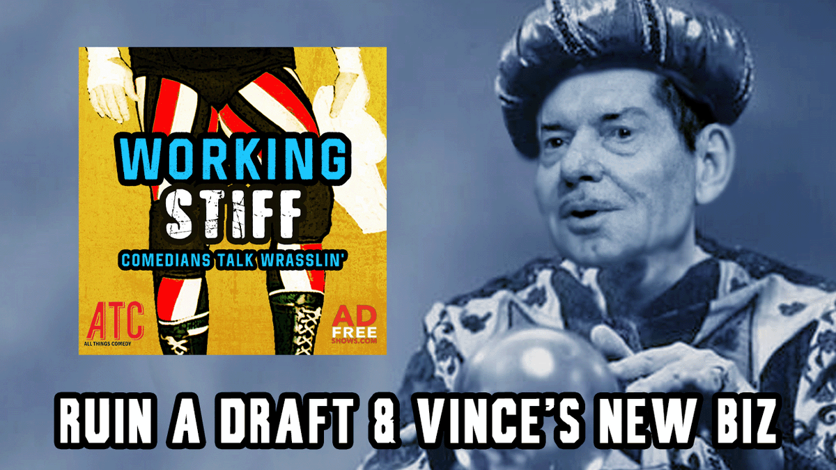 Hey yo, WrestleRoasts is NOW #WorkingStiff! Join @DSGermain, @Scott_Chaplain, Mike Lawrence & @WWECreative_ish - we 'Ruin A Draft' + weigh the potential new business ventures of Vince McMahon! 🍎: podcasts.apple.com/us/podcast/new… 🟢: open.spotify.com/show/6T8zMhxX6… 📺: youtu.be/31gWfUmYhZQ