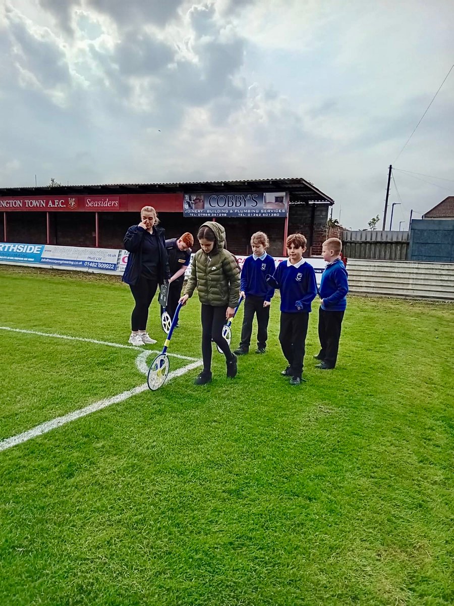 Great work at Bridlington Football Club from Class 3 today, using maths and formula to work out the area and perimeter. 🏟️📏👍🏻