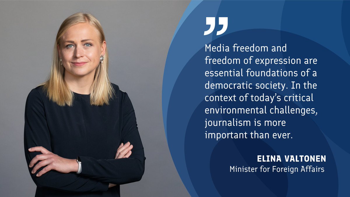 Today is World Press Freedom Day. 📰 ”Media freedom and freedom of expression are essential foundations of a democratic society,” Foreign Minister @elinavaltonen says. #WorldPressFreedomDay