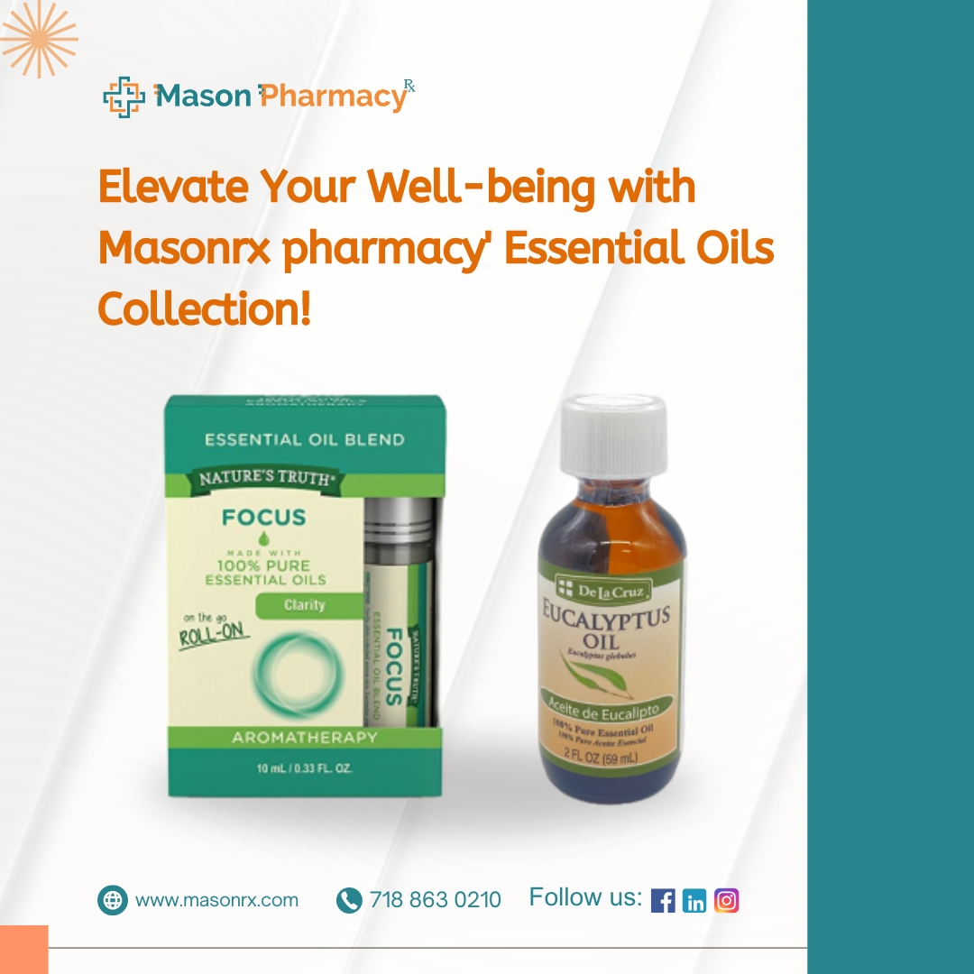 Discover the power of nature's essence with our exquisite range of #essentialoils! From soothing lavender to invigorating eucalyptus, #MasonrxPharmacy offers a selection of pure and potent oils to enhance your physical and emotional well-being. 

Shop now: bit.ly/3JKtaj6