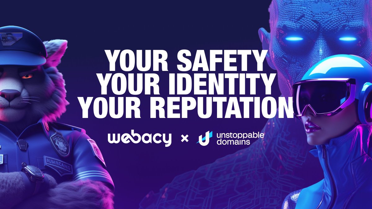 🌐 @UnstoppableWeb Login is now integrated into @MyWebacy.

🛡️  #Webacy is a safety and security layer for consumers, enabling them to evaluate risks, monitor assets, and respond in emergencies, while also assisting companies in risk mitigation through contract monitoring, user…