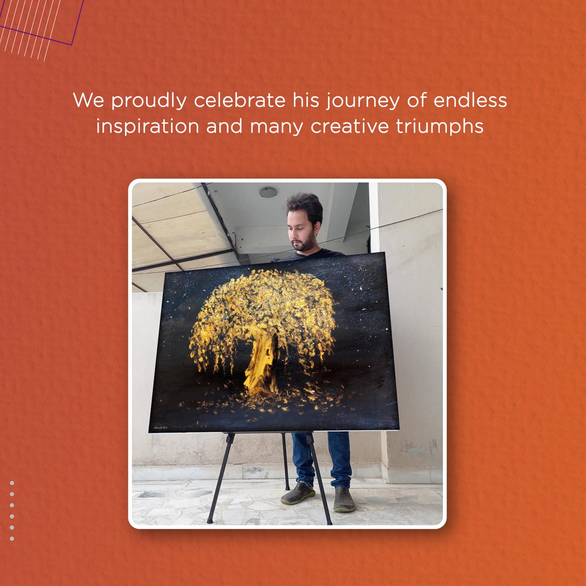 Anirudh Soni's brush strokes transcend boundaries, weaving spirituality into contemporary art since 2002. Join us in celebrating his global journey of inspiration and creativity. #AUSmallFinanceBank #Art