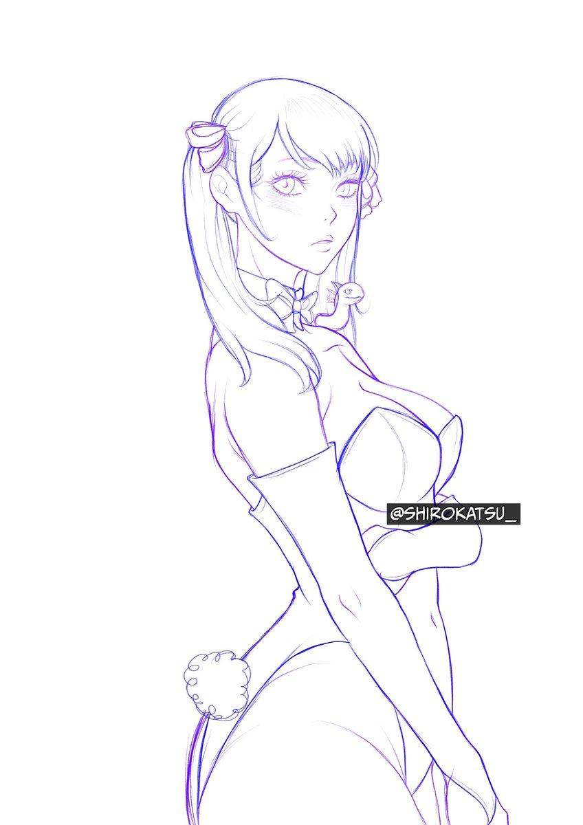 Bunny suit Noelle WIP #BlackClover 
Noelle‘s hair was hell😭