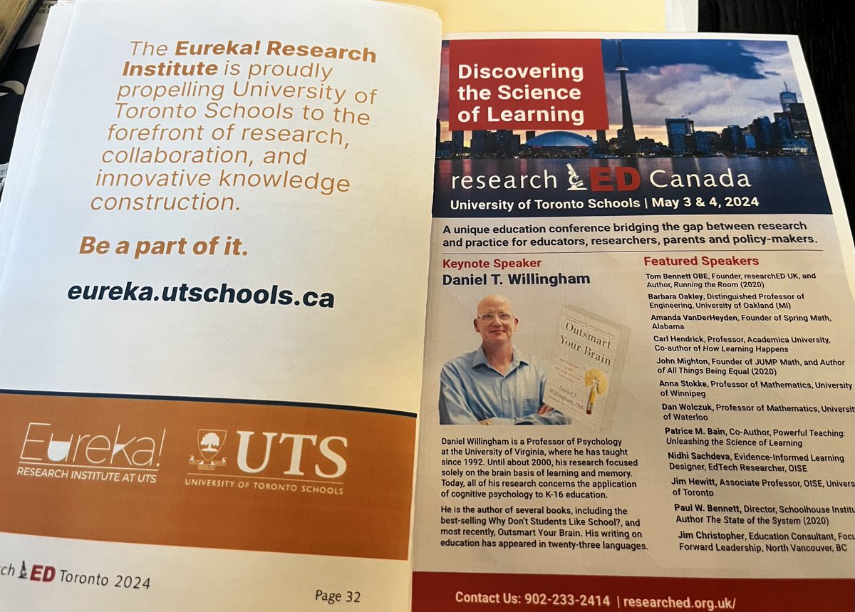 Eureka! Great to have the Eureka Research Centre at UTS ⁦@CTLOISE⁩ partnering with @researchEDCan on #rEDTO24  Bringing the best evidence -based research to teaching practice. Ty ⁦@DrLeanneFoster⁩ ⁦@nsachdeva2019⁩ ⁦@JimHewittOISE⁩ #cdned #ONTed
