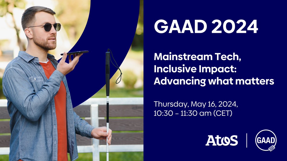 📢 Celebrate #GAAD2024 with us on May 16th! Discover innovative mainstream tech for #accessibility. No registration needed. Join the dialogue and see real examples.

🔗 Learn more: atos.net/advancing-what…

#Accessibility #Inclusion #TechForGood