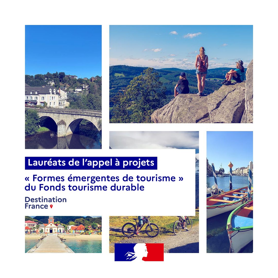 #Tourisme | 📢 Le Gouvernement annonce les lauréats du 3e volet de l’appel à projets « Formes émergentes de tourisme » du Fonds tourisme durable. 💡 56 projets ont été retenus, dont 51 en France métropolitaine et 5 en Outre-mer, pour un montant total d’aides de 3,6 millions…