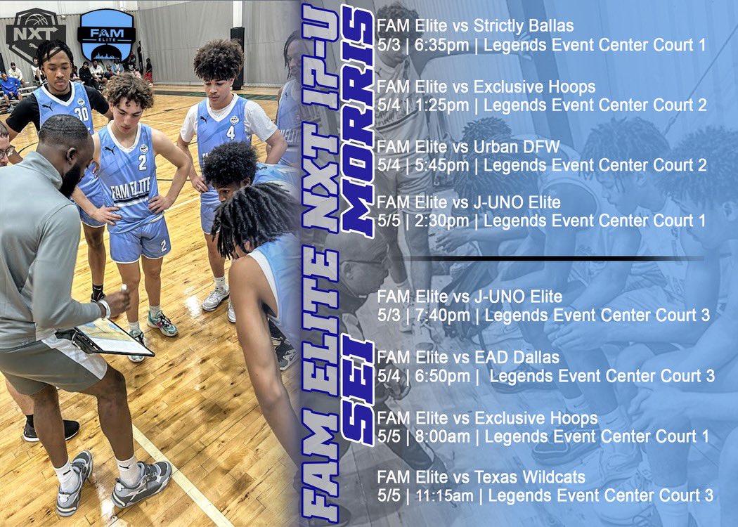 Schedule this weekend for our 17u !! College Station, Tx. @FAMeliteMBB