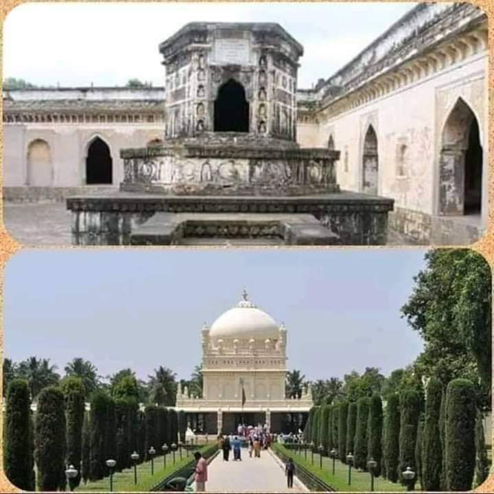 The first picture is of Bajirao Peshwa ji..
And the second picture is of the tomb of Tipu Sultan..
The difference between these two is called secularism