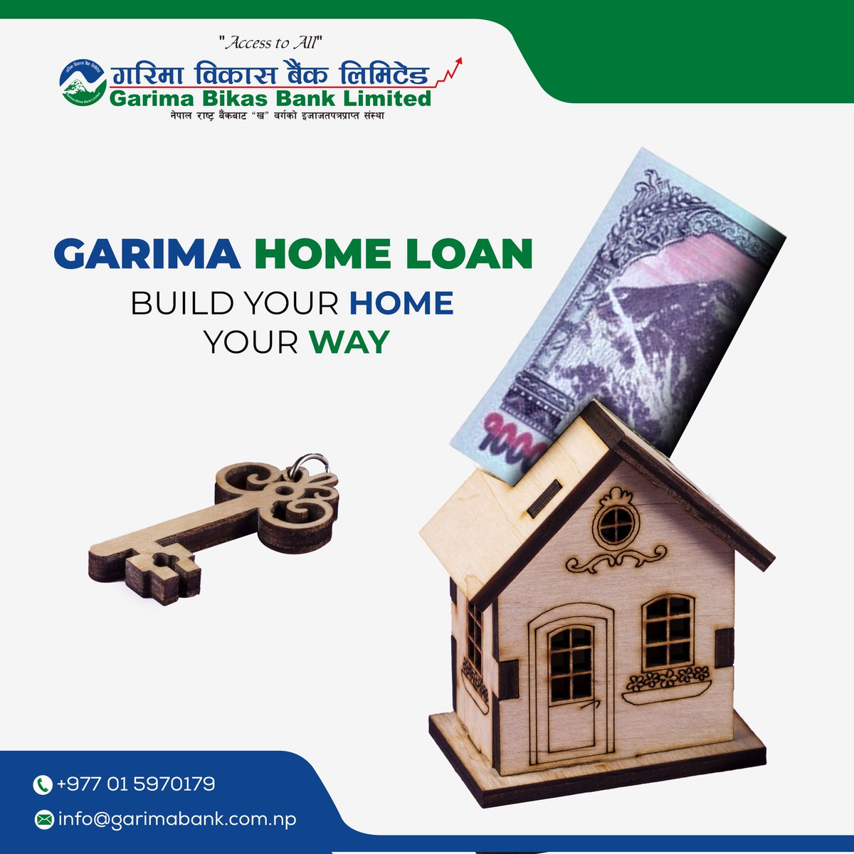 Build your home your way 🏡🏡 with Garima Home Loan .
#Garimabikasbank
#AccessToAll
#Safedigitalbanking
#savingfuture
#homeloan
#yourhomeyourway