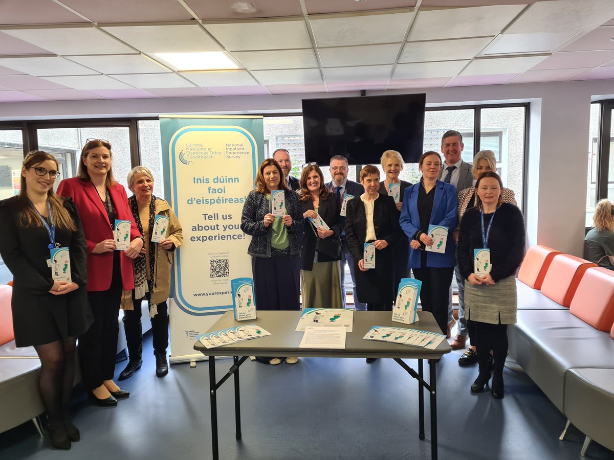 Busy morning in UHW, official launch of the annual inpatient experience survey. We encourage all who are over the age of 16 & had a stay with us of 24 hours or more during the month of May to participate ' Tell us how we did' @HIQA @HSELive @careexperience @IEHospitalGroup