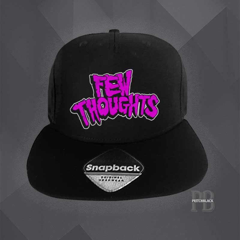 We bang on about our tees, but did you know we also do other wears? Take our snapback caps for example; Grab an awesome band one or create your own - email us now! Here's the cracking Few Thoughts cap. pritchblack.com/product/few-th… #fewthoughts #cap #snapback #black #design #print