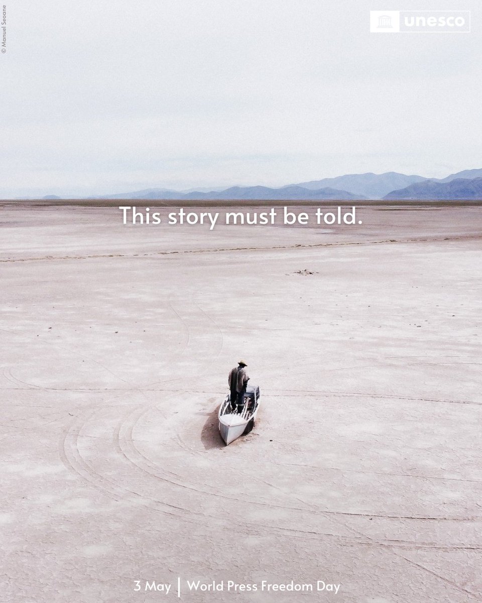 UN Climate Change (@unfccc) on Twitter photo What do you see in this photo?๐
What appears as a desert are the haunting remains of Poopo Lake in #Bolivia โ a once-thriving lake forever changed by #climatechange.๐
On #WorldPressFreedomDay let's thank journalists who tell the story behind the photo & fight #misinformation. What do you see in this photo?๐
What appears as a desert are the haunting remains of Poopo Lake in #Bolivia โ a once-thriving lake forever changed by #climatechange.๐
On #WorldPressFreedomDay let's thank journalists who tell the story behind the photo & fight #misinformation.