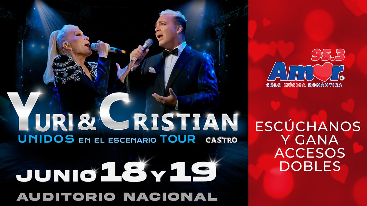 #CDMX ¡𝐄𝐬𝐭𝐚𝐦𝐨𝐬 𝐟𝐞𝐥𝐢𝐜𝐞𝐬! ❤@OficialYuri y #CristianCastro siguen consintiendo a sus fans con esta gira juntos. 🎤 ¡No te pierdas la experiencia de vivir un concierto lleno de amor! 🎟️ Participa por tus boletos: ul.ink/1RXW6J